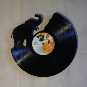 Disque Vinyle découpé Décoration Vintage Elephant
