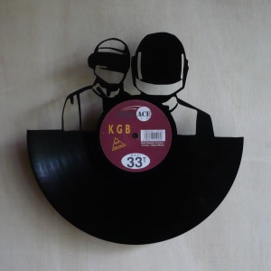EXPRESS 24H DISPON.! MADE IN ITALY HOROLOGE MURALE PENDULE VINTAGE /À PARTIR DUN DISQUE 33 TOURS RECYCL/É WORLD DISCOCLOCK DD014GB HORLOGE EN DISQUE VINYLE PENDULE CUISINE LIVR