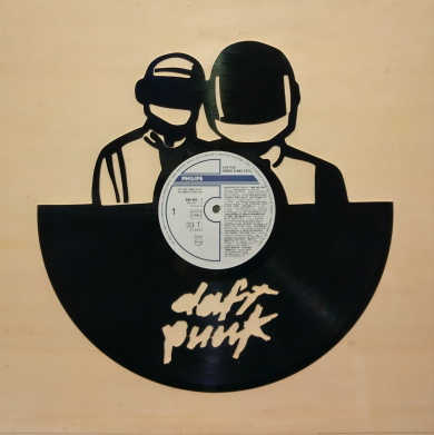 Disque Vinyle découpé Décoration Vintage horloge Daft Punk